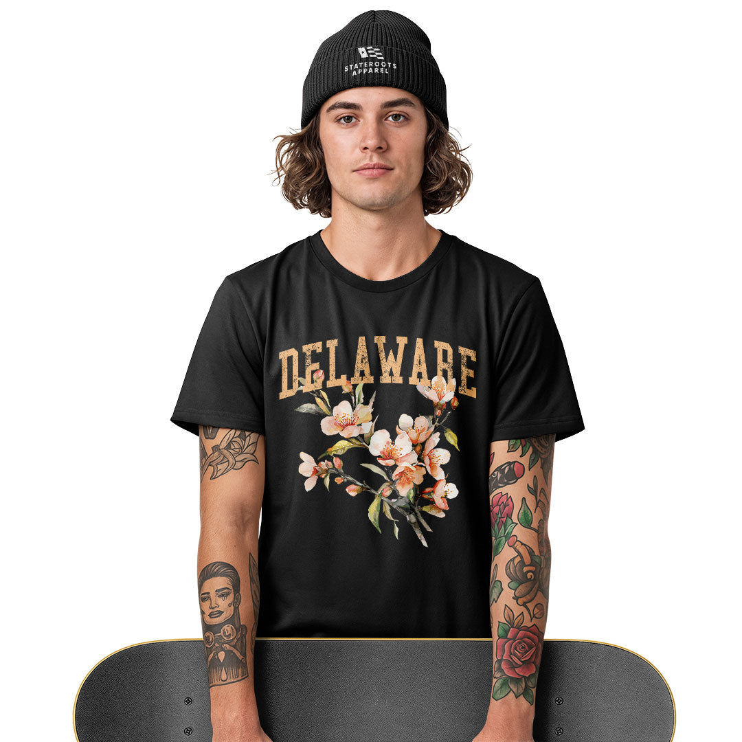 Delaware Peach Blossom T-Shirt | Watercolor Floral Tee - white - image 10