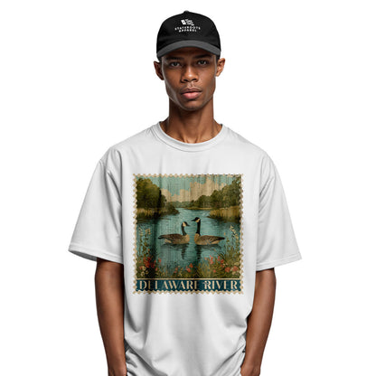 Delaware River Geese T-Shirt | Vintage Stamp Tee - white - image 11