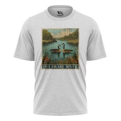 Delaware River Geese T-Shirt | Vintage Stamp Tee - white - image 2