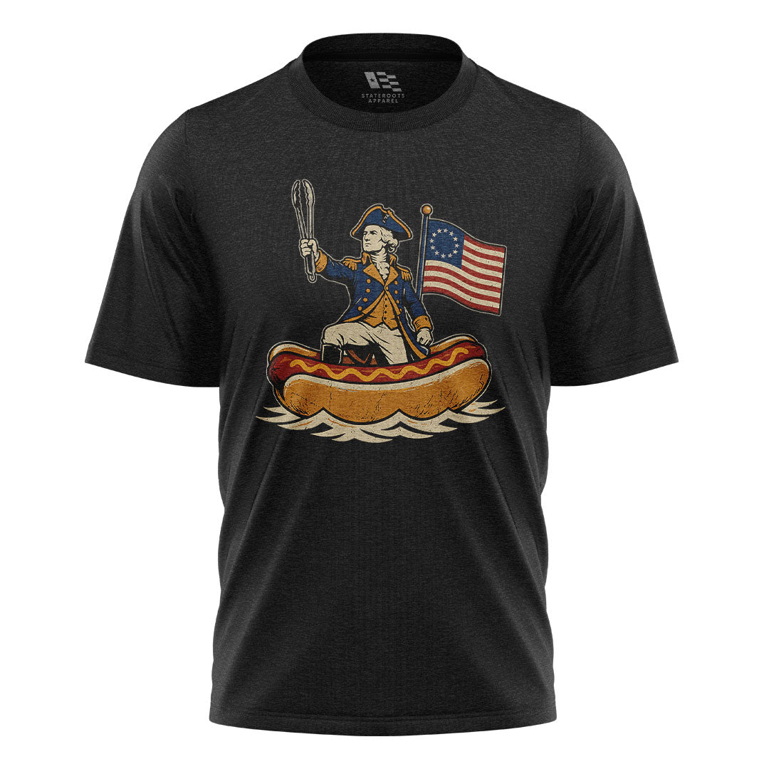 Delaware Washington Hot Dog Boat T-Shirt | Funny Tee - black - image 3