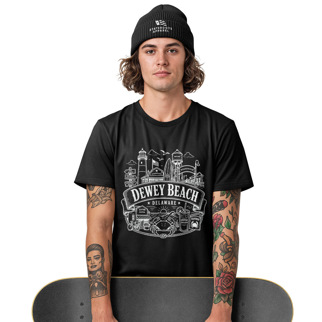 Dewey Beach Delaware T-Shirt | Boardwalk Landmarks Tee - white - image 10