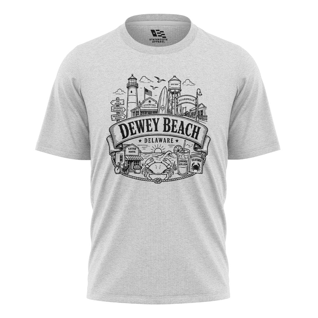 Dewey Beach Delaware T-Shirt | Boardwalk Landmarks Tee - white - image 2