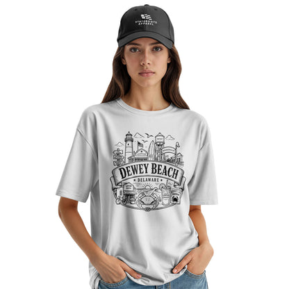 Dewey Beach Delaware T-Shirt | Boardwalk Landmarks Tee - white - image 8