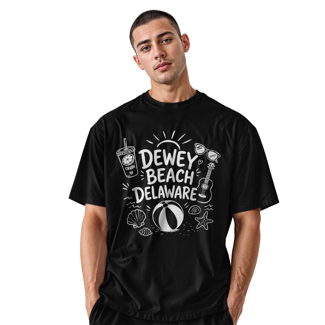Dewey Beach Delaware T-Shirt | Beach Doodle Tee - black - image 9