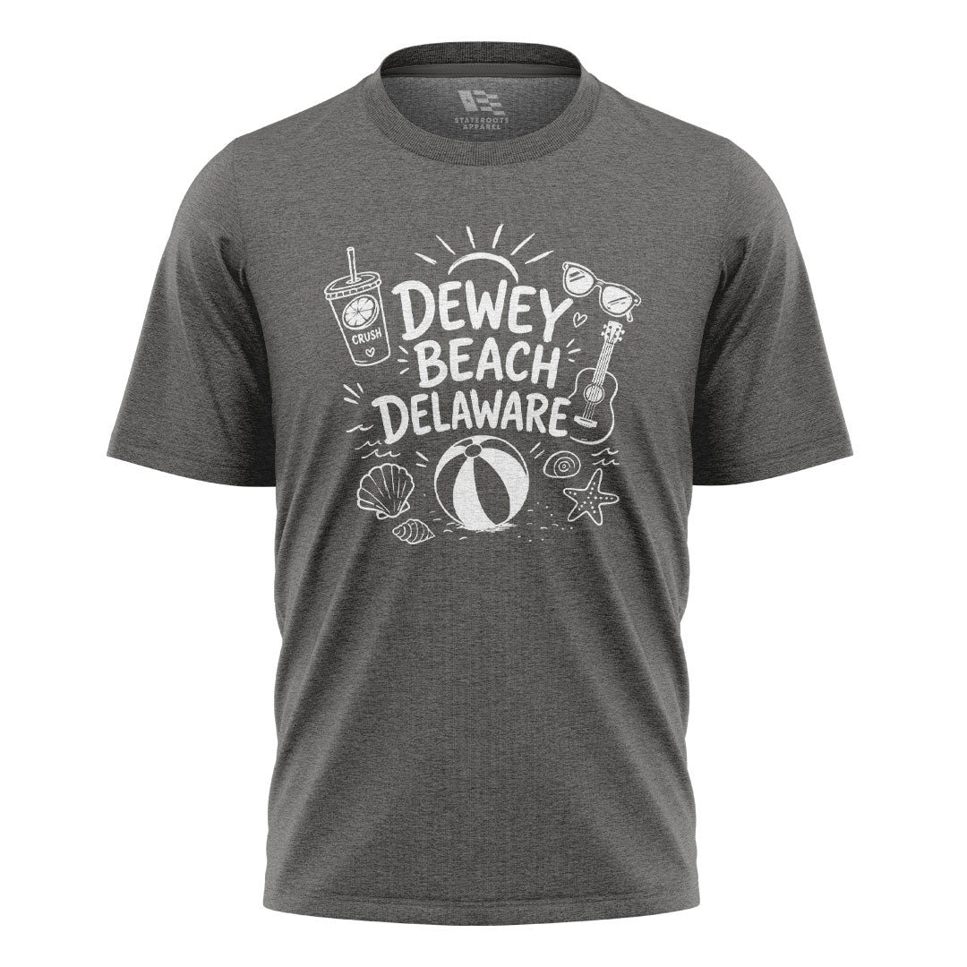 Dewey Beach Delaware T-Shirt | Beach Doodle Tee - charcoal - image 6