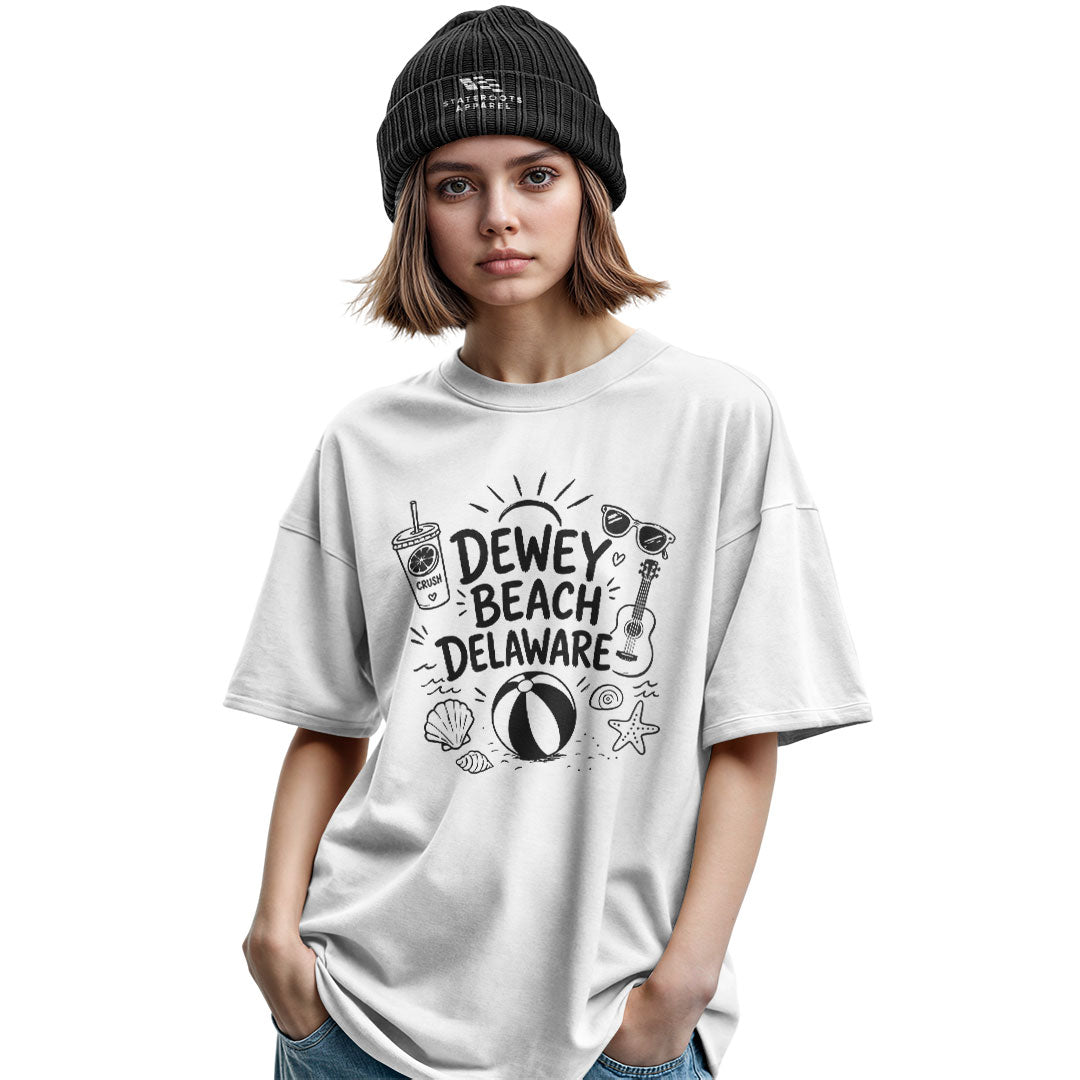 Dewey Beach Delaware T-Shirt | Beach Doodle Tee - military-green - image 7