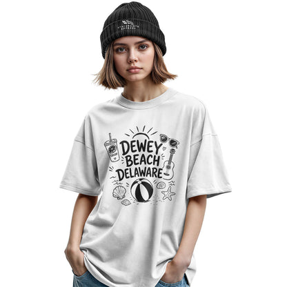 Dewey Beach Delaware T-Shirt | Beach Doodle Tee - military-green - image 7