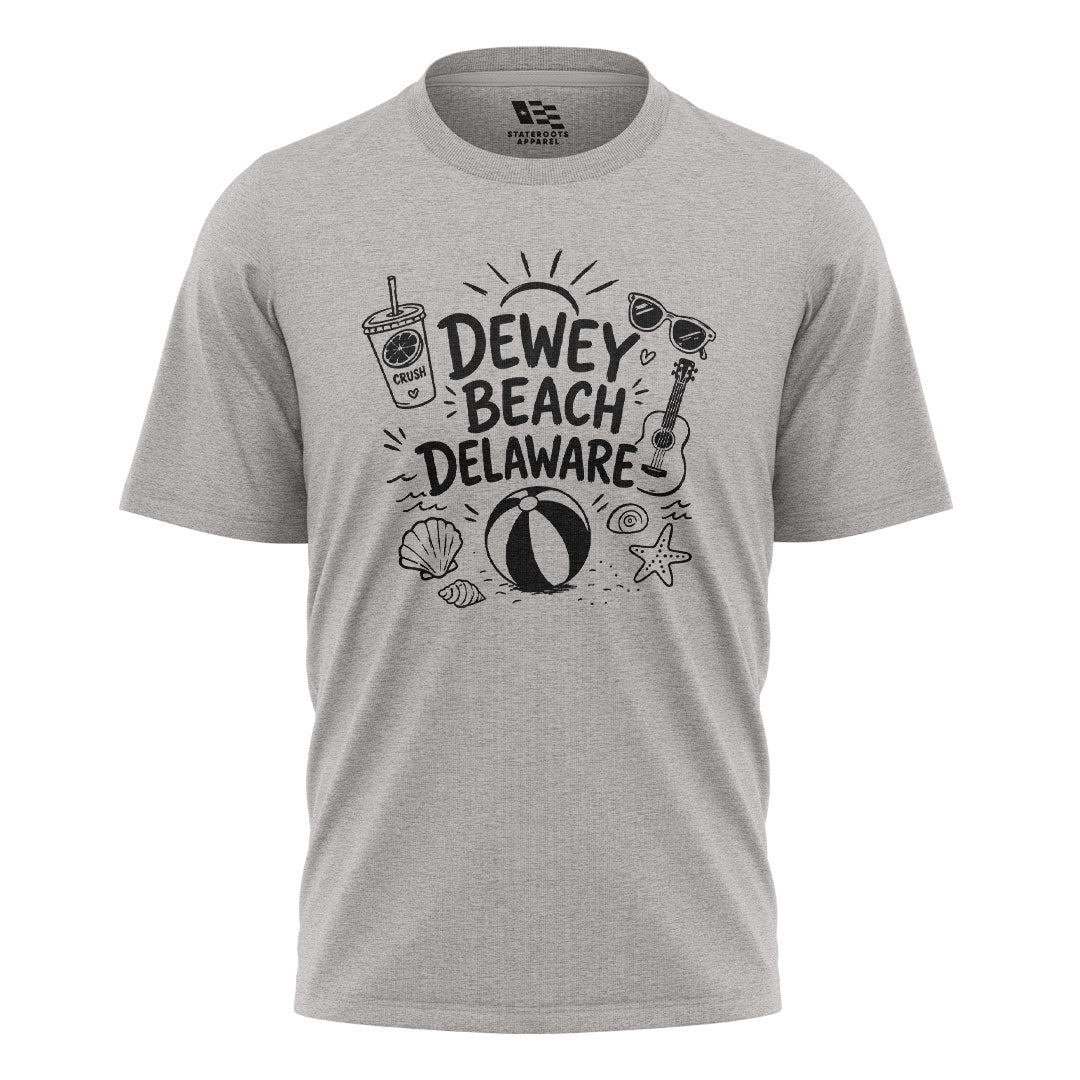 Dewey Beach Delaware T-Shirt | Beach Doodle Tee - sport-grey - image 5