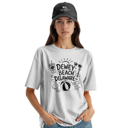 Dewey Beach Delaware T-Shirt | Beach Doodle Tee - white - image 8