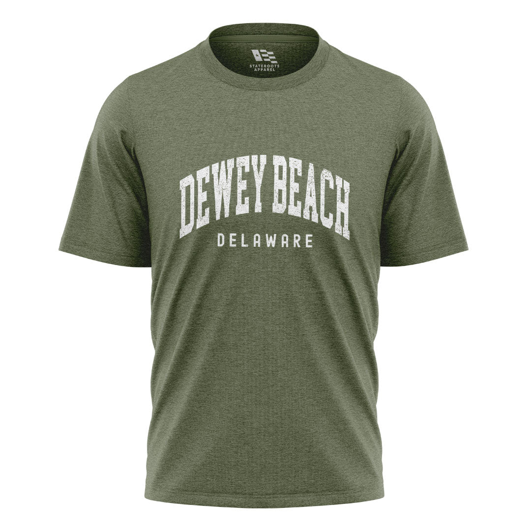 Dewey Beach Delaware T-Shirt | Varsity Arch Tee - military-green - image 1