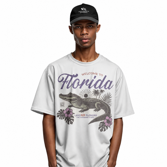 Welcome to Florida T-Shirt Retro Floral