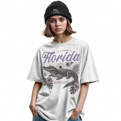 Welcome to Florida T-Shirt Retro Floral