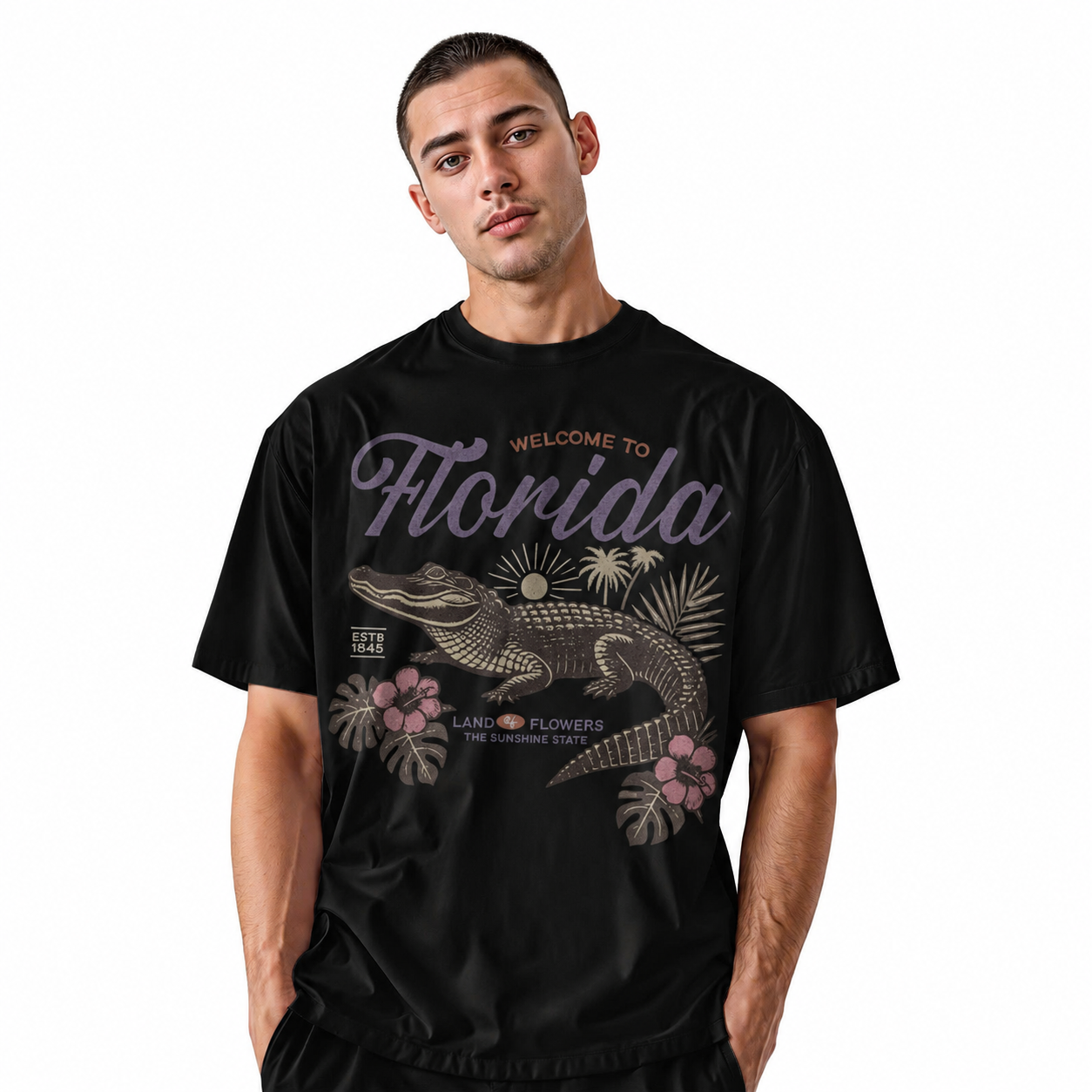 Welcome to Florida T-Shirt Retro Floral