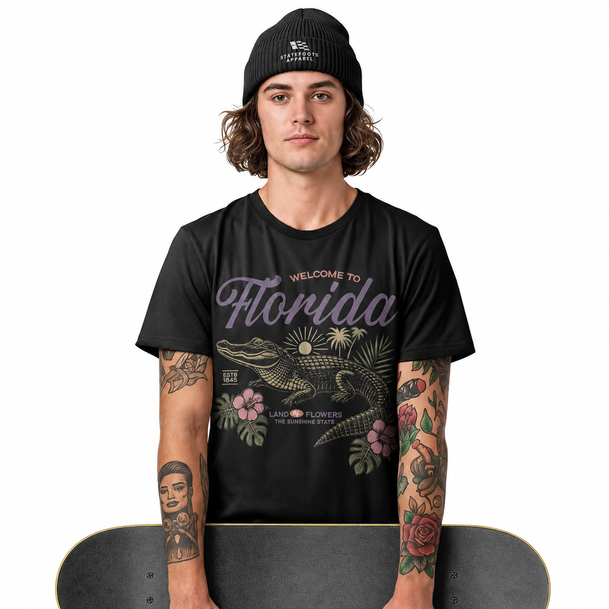 Welcome to Florida T-Shirt Retro Floral