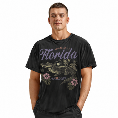 Welcome to Florida T-Shirt Retro Floral