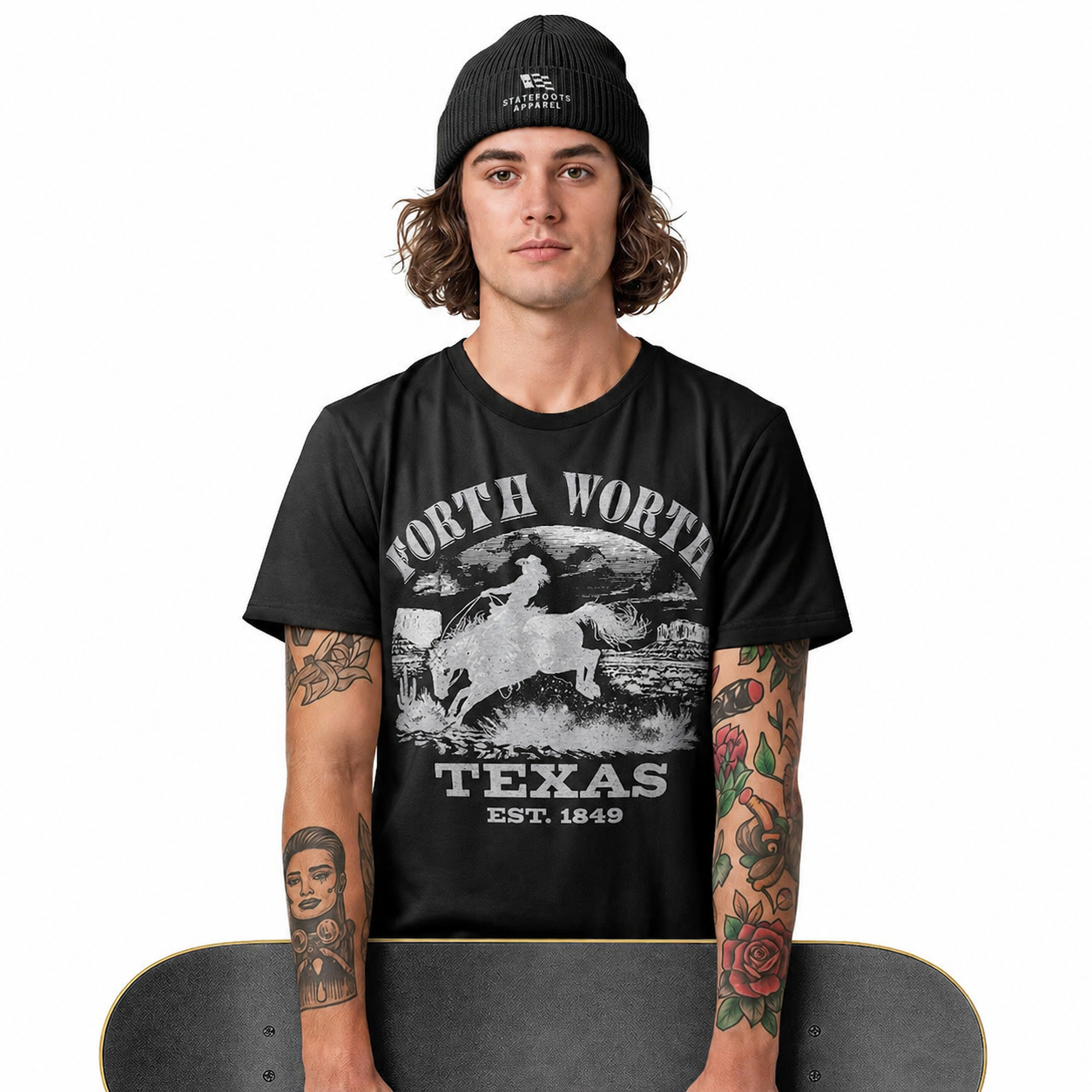Fort Worth Texas T-Shirt | Vintage Rodeo Bronco Est 1849 Western Tee