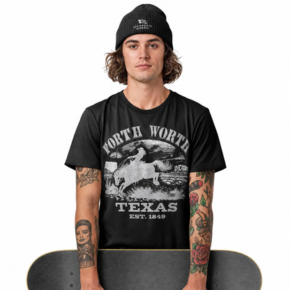 Fort Worth Texas T-Shirt | Vintage Rodeo Bronco Est 1849 Western Tee