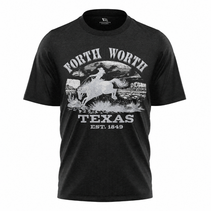 Fort Worth Texas T-Shirt | Vintage Rodeo Bronco Est 1849 Western Tee