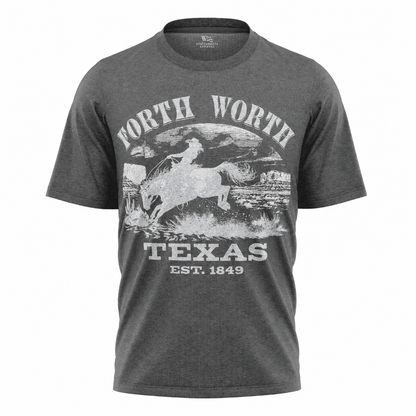 Fort Worth Texas T-Shirt | Vintage Rodeo Bronco Est 1849 Western Tee