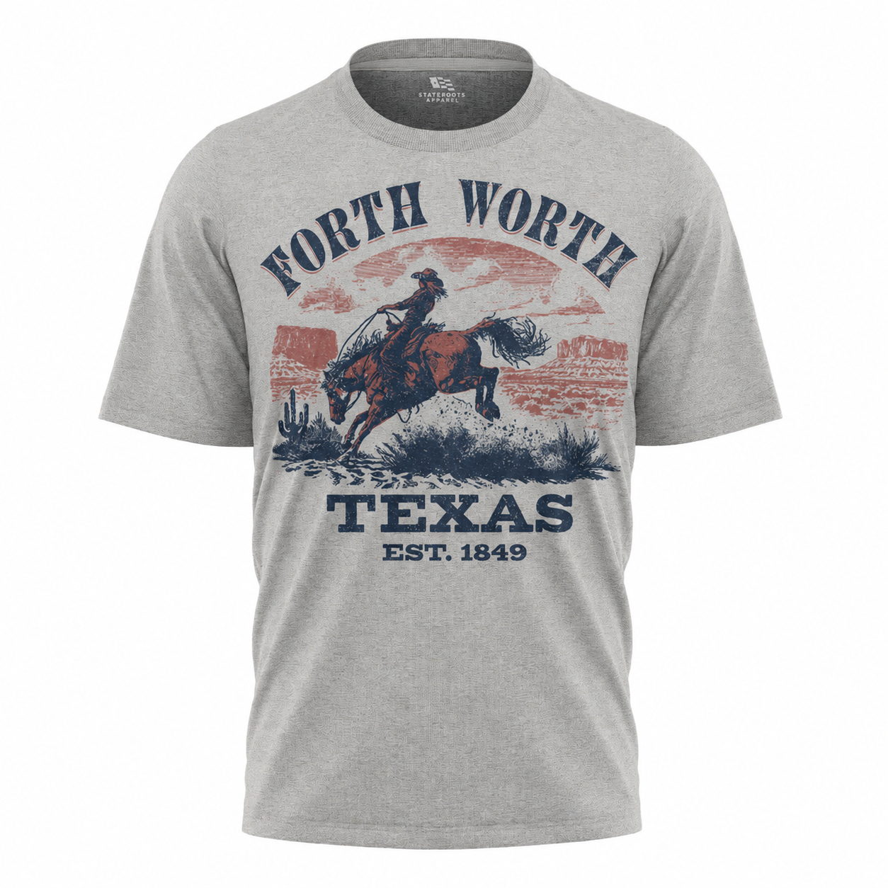 Fort Worth Texas T-Shirt | Vintage Rodeo Bronco Est 1849 Western Tee