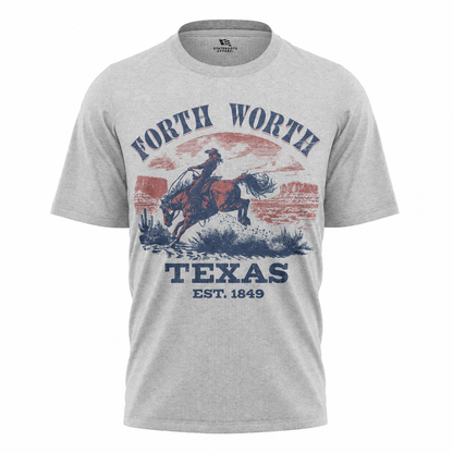 Fort Worth Texas T-Shirt | Vintage Rodeo Bronco Est 1849 Western Tee