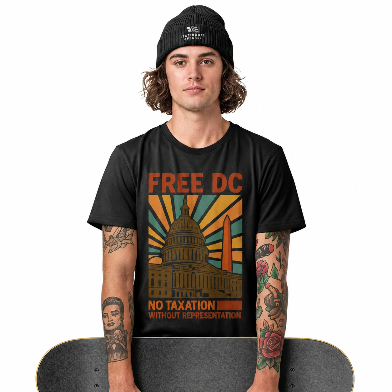 Free DC Statehood T-Shirt | No Taxation Without Representation Retro Tee