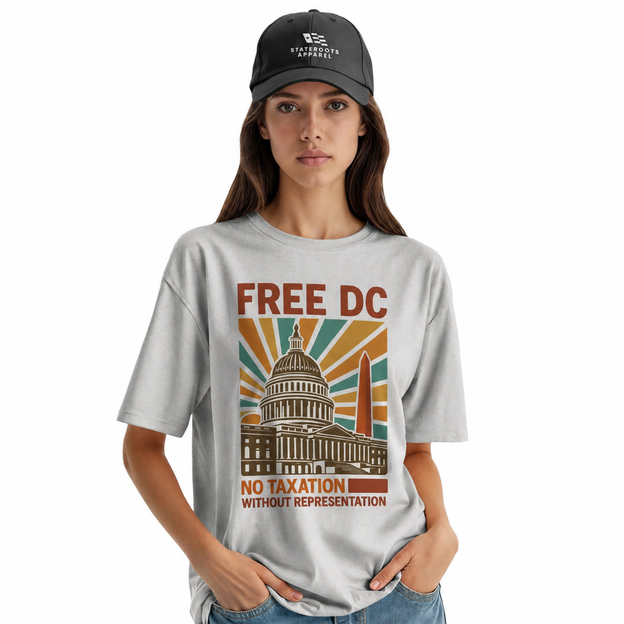 Free DC Statehood T-Shirt | No Taxation Without Representation Retro Tee