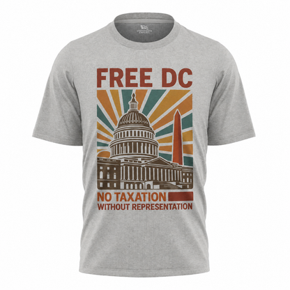 Free DC Statehood T-Shirt | No Taxation Without Representation Retro Tee