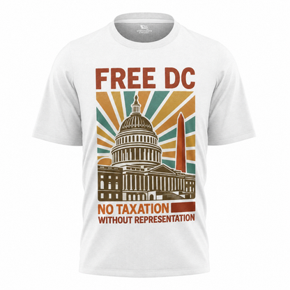 Free DC Statehood T-Shirt | No Taxation Without Representation Retro Tee