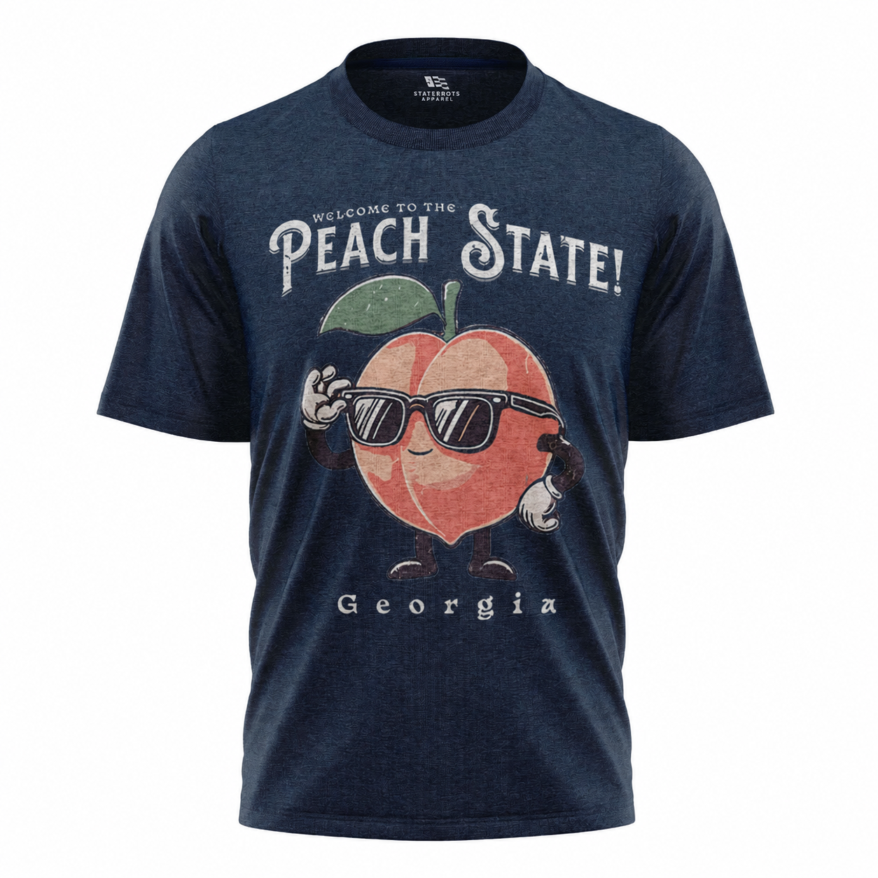 Georgia Peach Mascot T-Shirt | Welcome to the Peach State Retro Tee