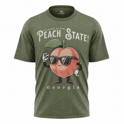 Georgia Peach Mascot T-Shirt | Welcome to the Peach State Retro Tee
