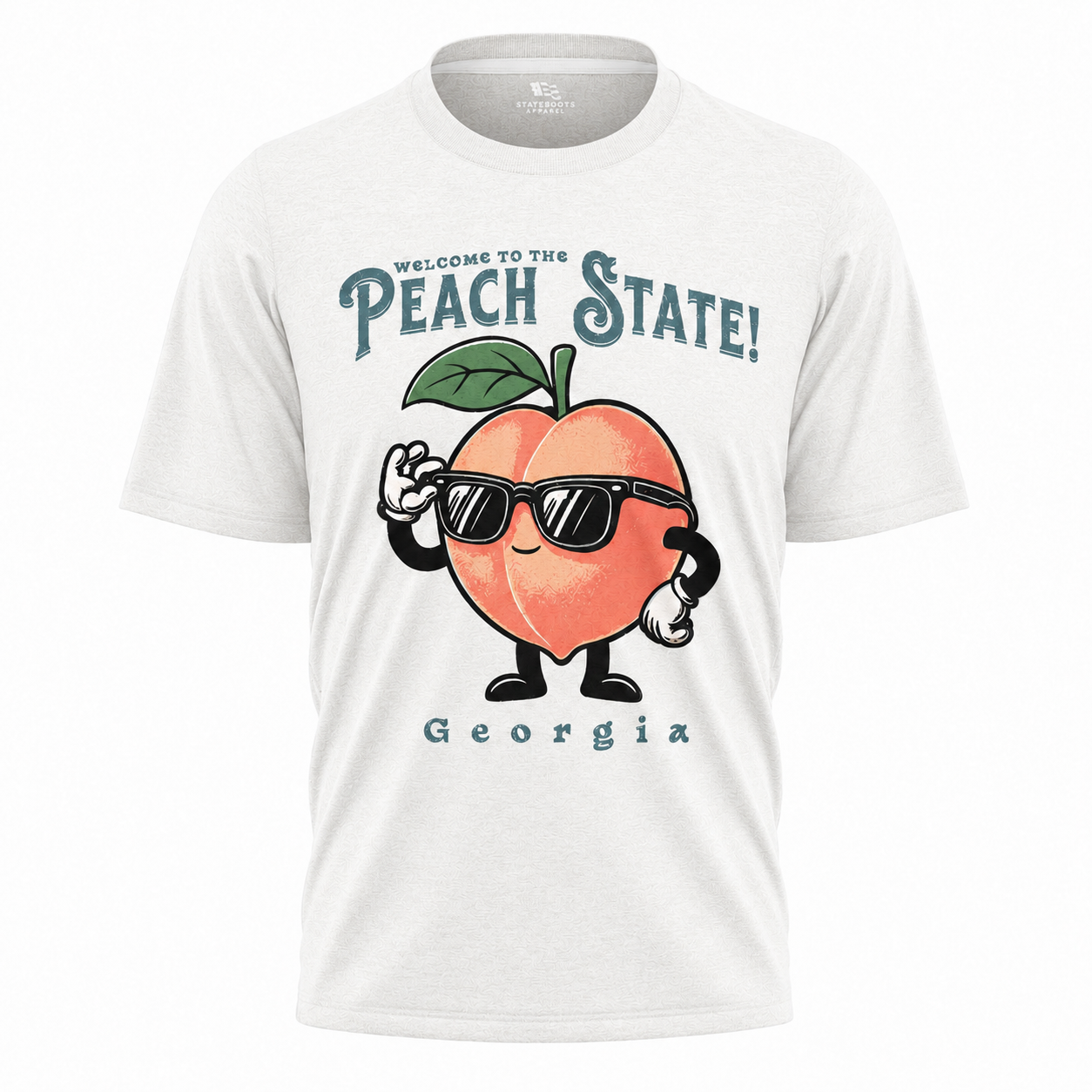 Georgia Peach Mascot T-Shirt | Welcome to the Peach State Retro Tee