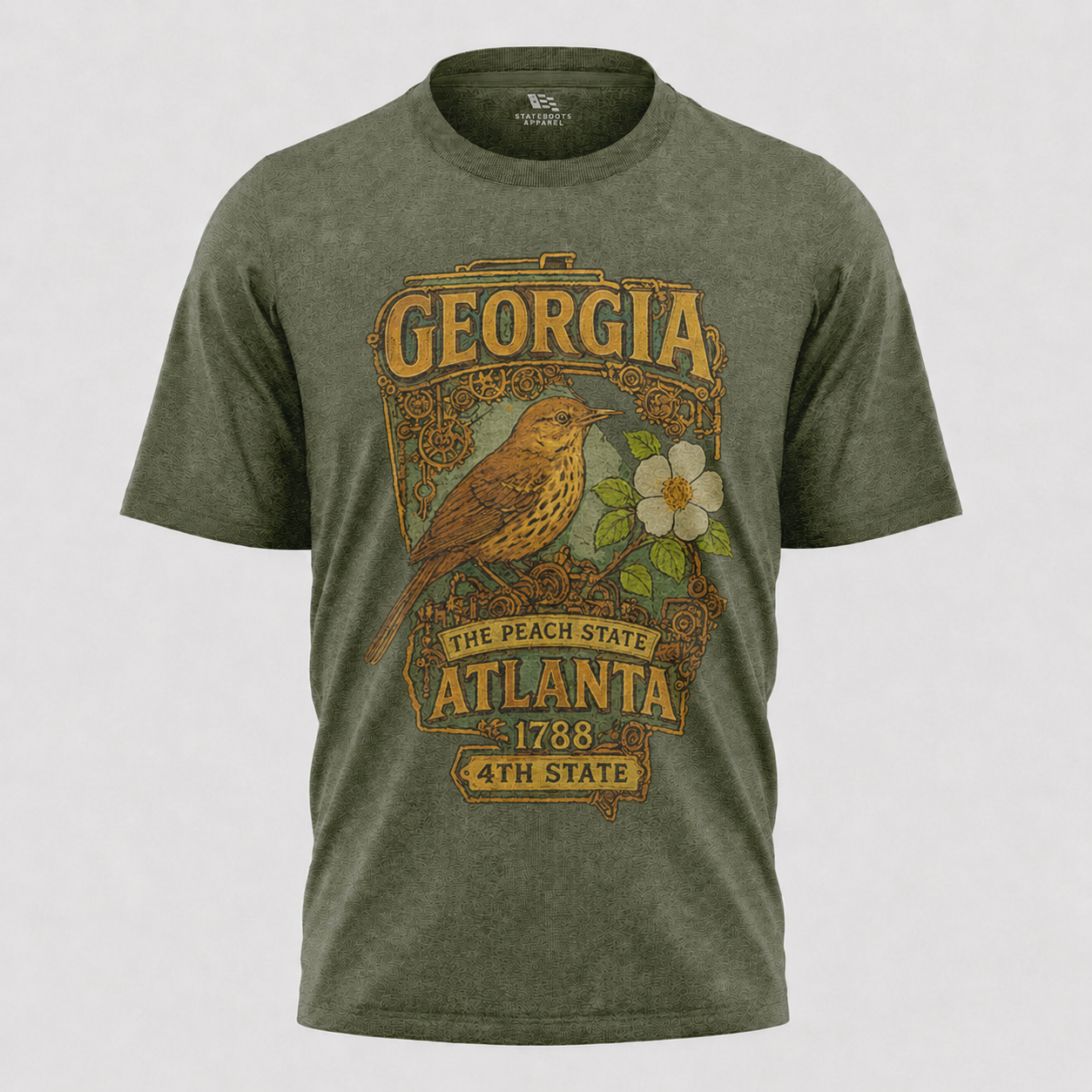 Georgia State Bird T-Shirt | Atlanta Brown Thrasher Vintage Poster Tee
