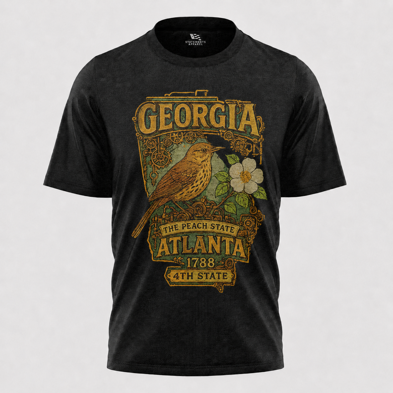 Georgia State Bird T-Shirt | Atlanta Brown Thrasher Vintage Poster Tee