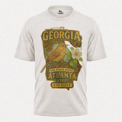 Georgia State Bird T-Shirt | Atlanta Brown Thrasher Vintage Poster Tee