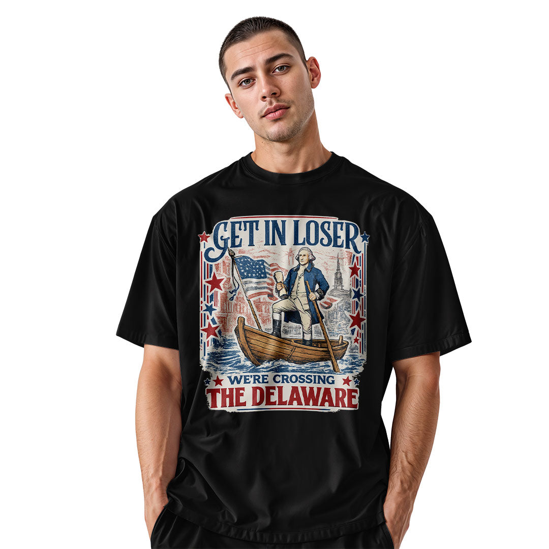Get In Loser Delaware Vintage Poster Tee black back