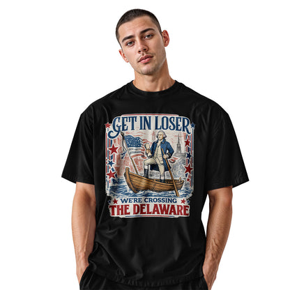 Get In Loser Delaware Vintage Poster Tee black back
