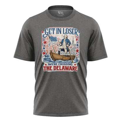 Get In Loser Delaware Vintage Poster Tee charcoal front