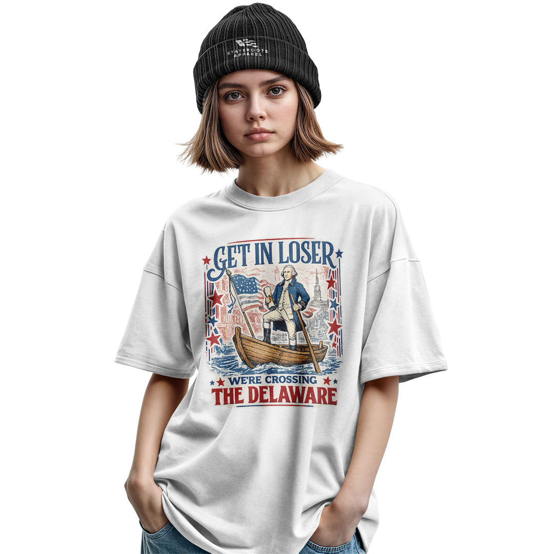 Get In Loser Delaware Vintage Poster Tee military-green back