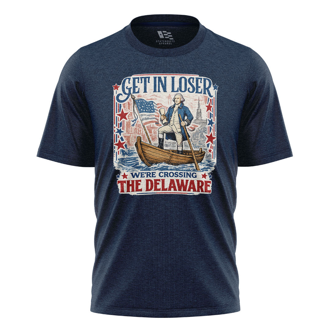 Get In Loser Delaware Vintage Poster Tee navy front