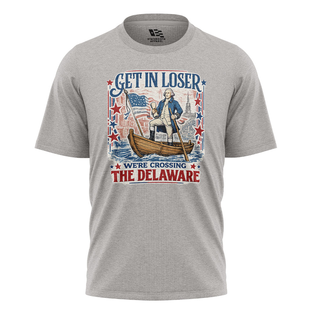 Get In Loser Delaware Vintage Poster Tee sport-grey front