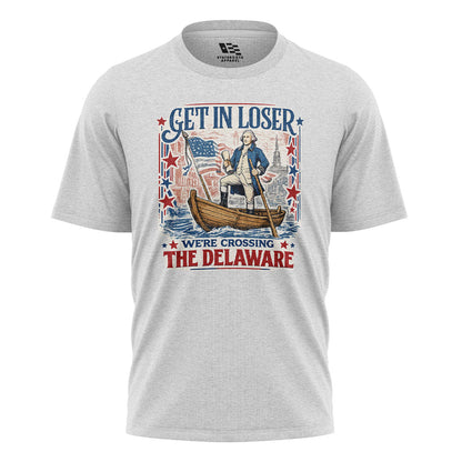 Get In Loser Delaware Vintage Poster Tee white front