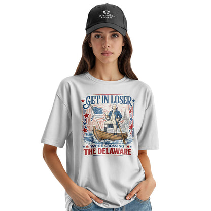 Get In Loser Delaware Vintage Poster Tee white detail
