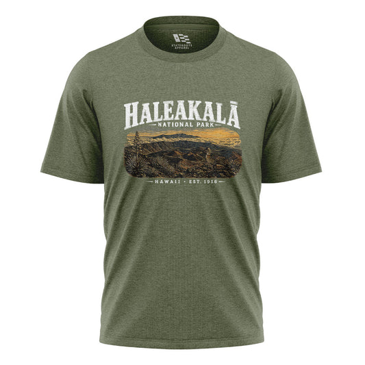 Haleakala National Park Hawaii Tee - Military Green flatlay