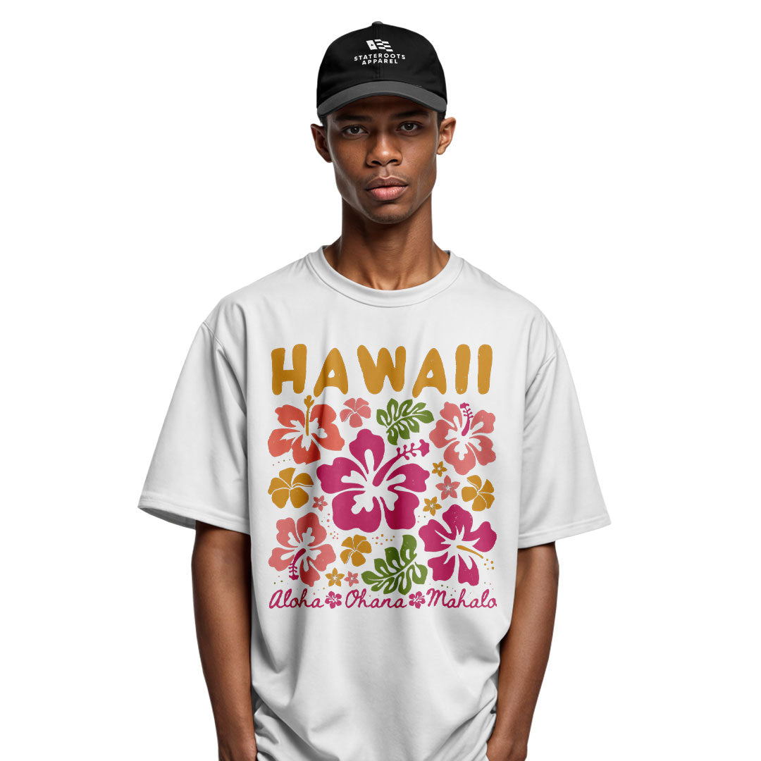 Hawaii Aloha Ohana Pohola Hibiscus Tee - Sport Grey view