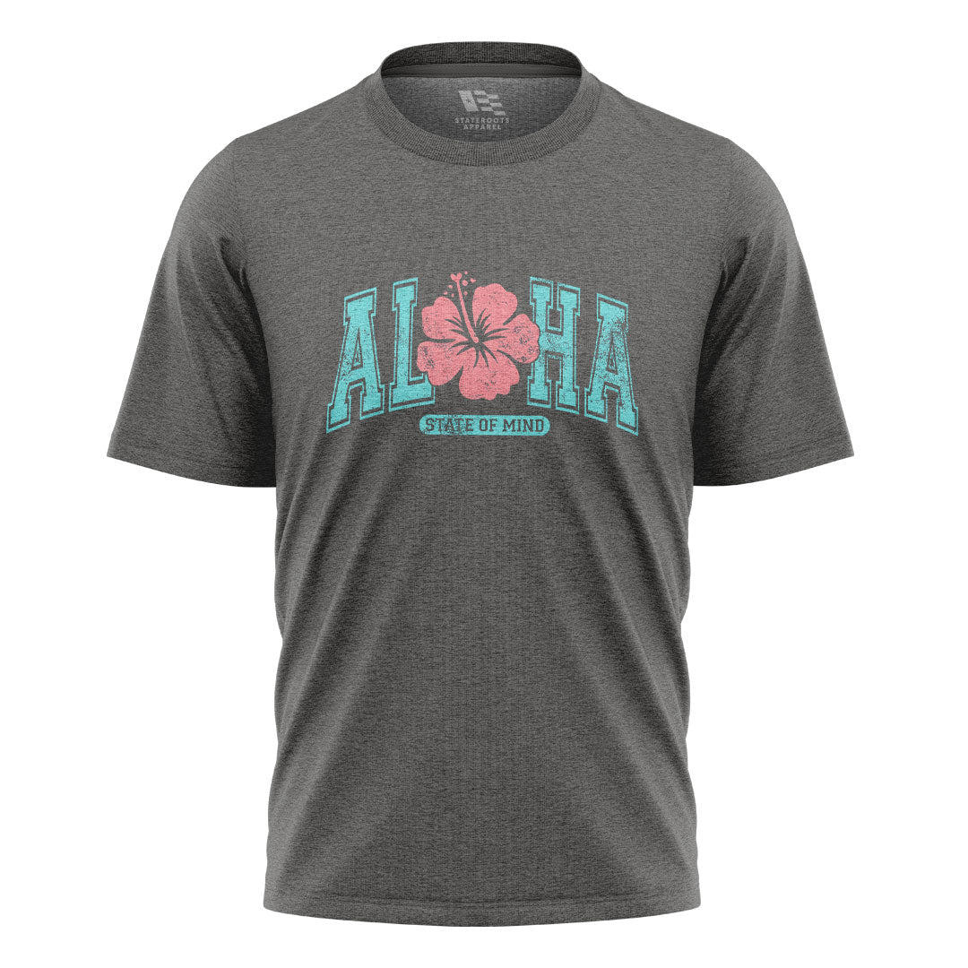 Hawaii Aloha State of Mind Tee - Charcoal flatlay