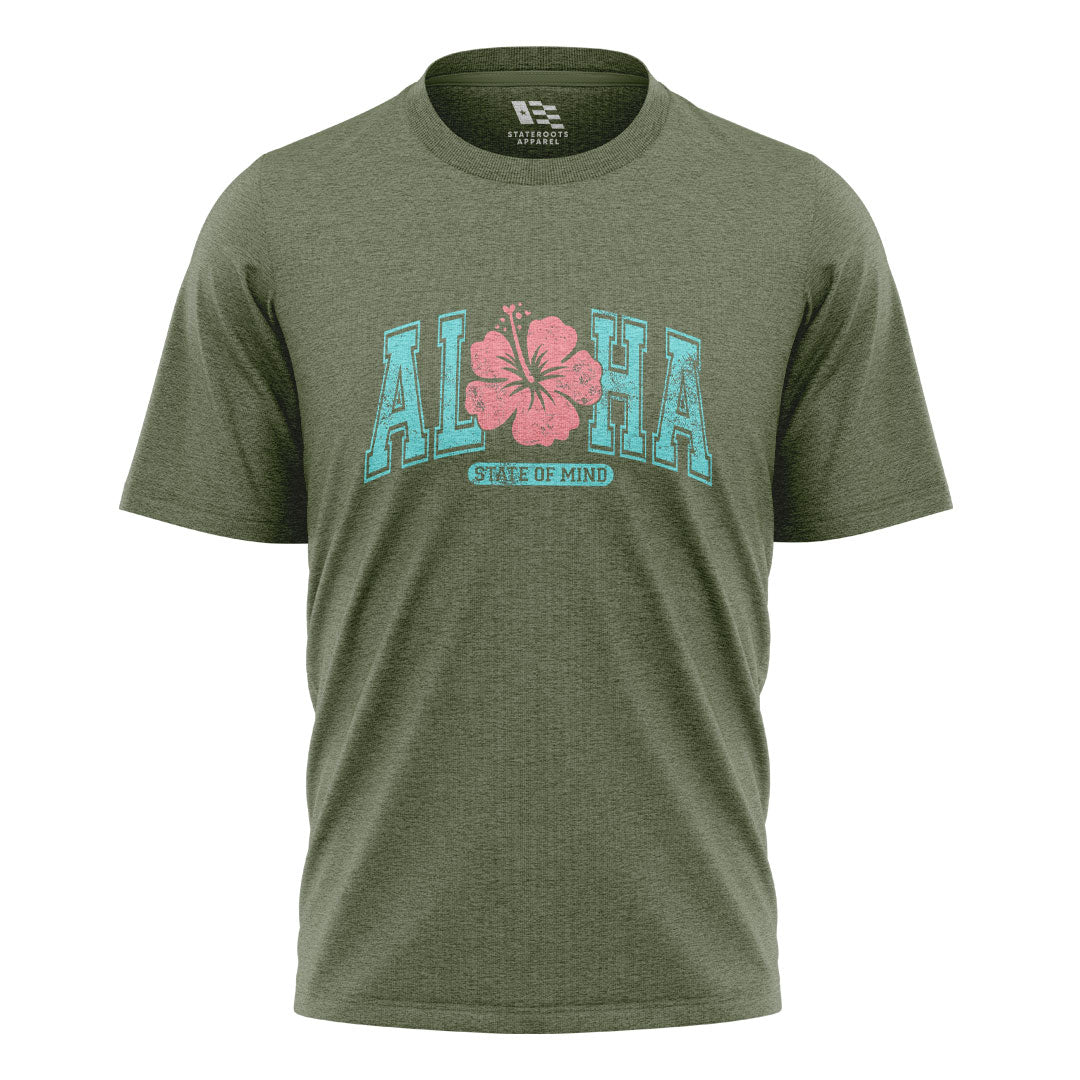 Hawaii Aloha State of Mind Tee - Military Green flatlay