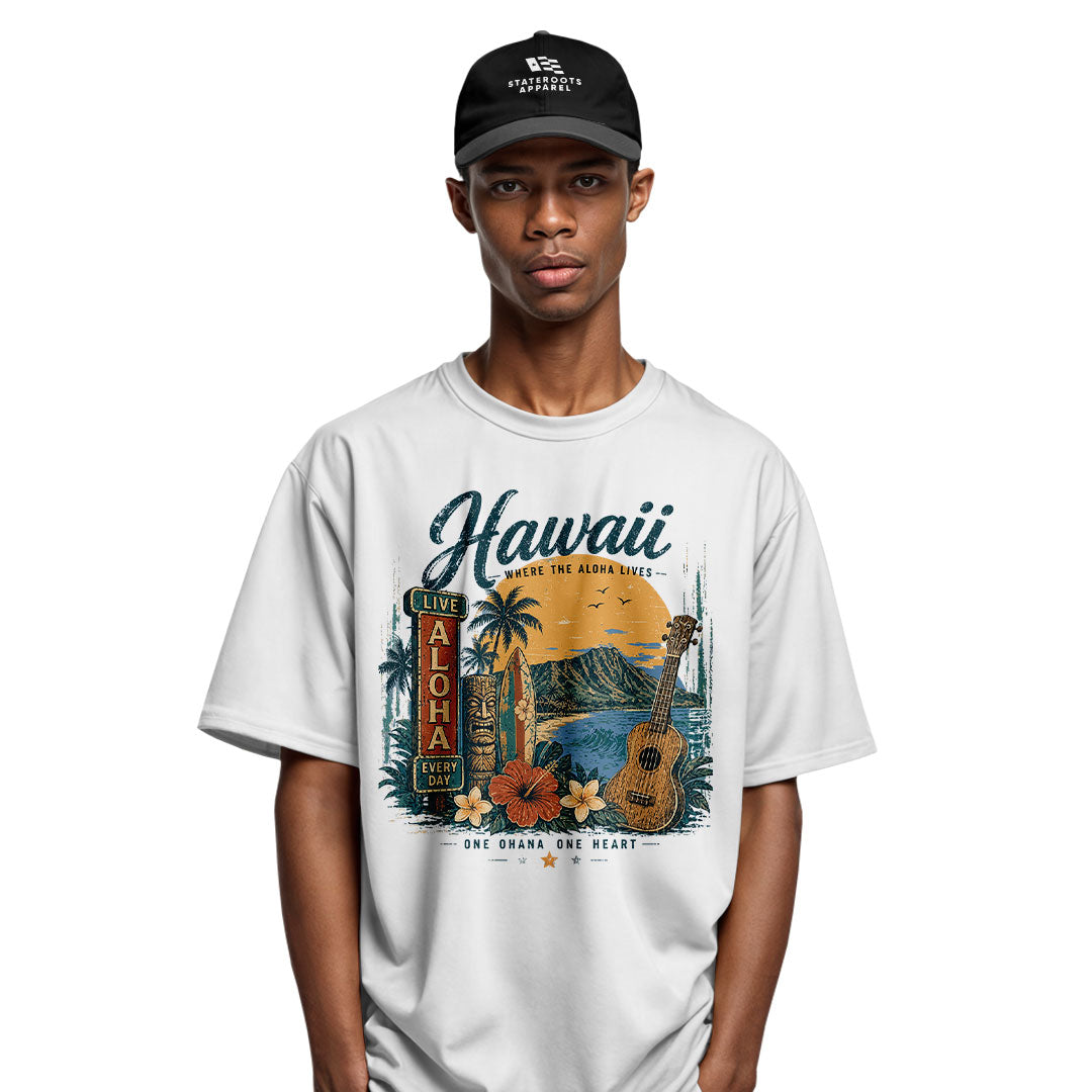 Hawaii Live Aloha Every Day Tee - Sport Grey view