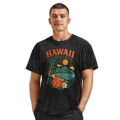 Hawaii Retro Sunset Diamond Head Tee - Charcoal view