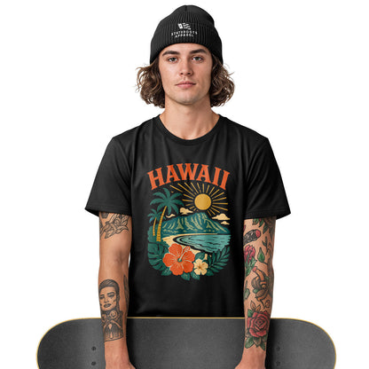 Hawaii Retro Sunset Diamond Head Tee - Navy view